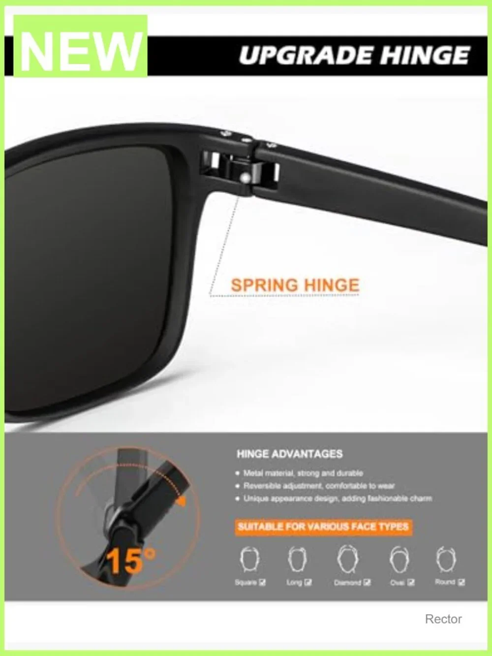 Polarized Sunglasses 4-Pack UV Protection Rectangle Full Frame Men's
